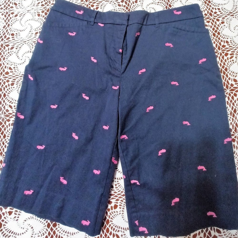 NWOT Charter Club Women's Embroidered Classic Fit Bermuda, Tummy Slimming